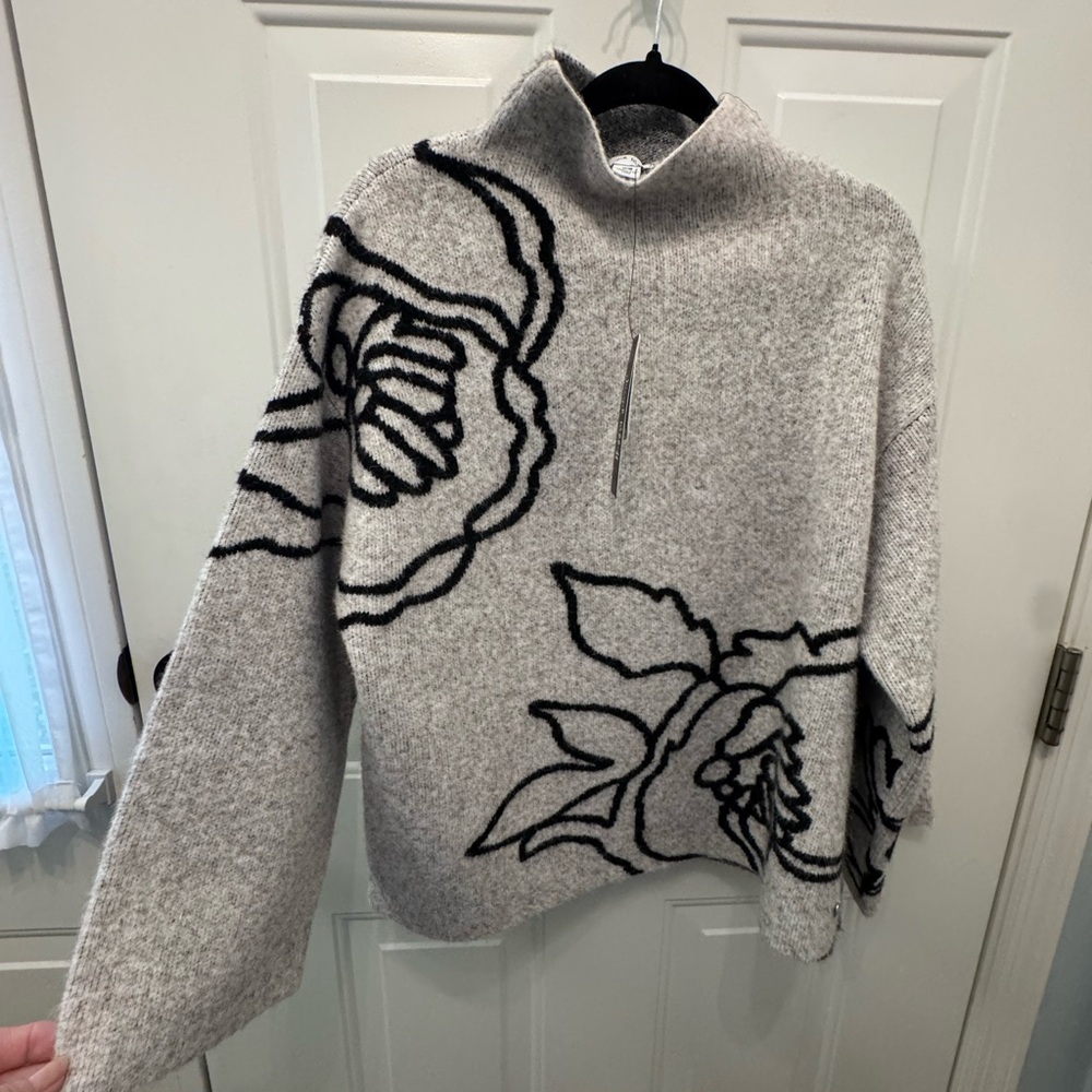 RARE Joseph Ribkoff Women's Modern Floral Sweater Sz M Classic Quiet Luxury NEW - Picture 5 of 12